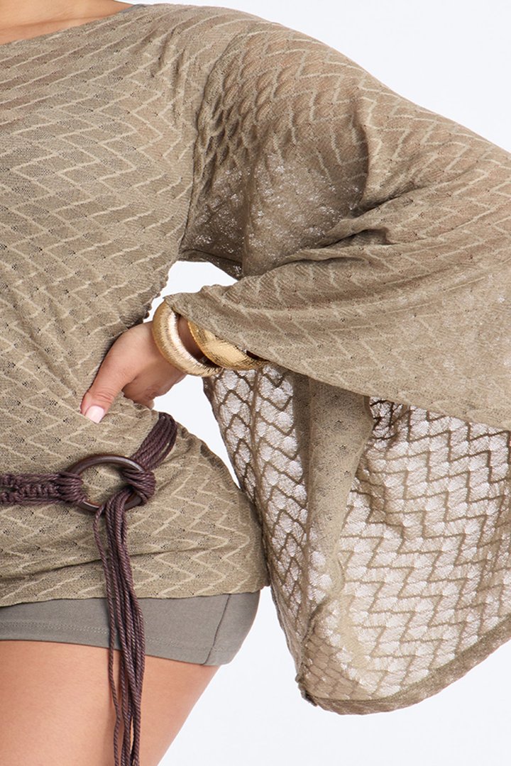 Myla Belted Knit Romper - Olive