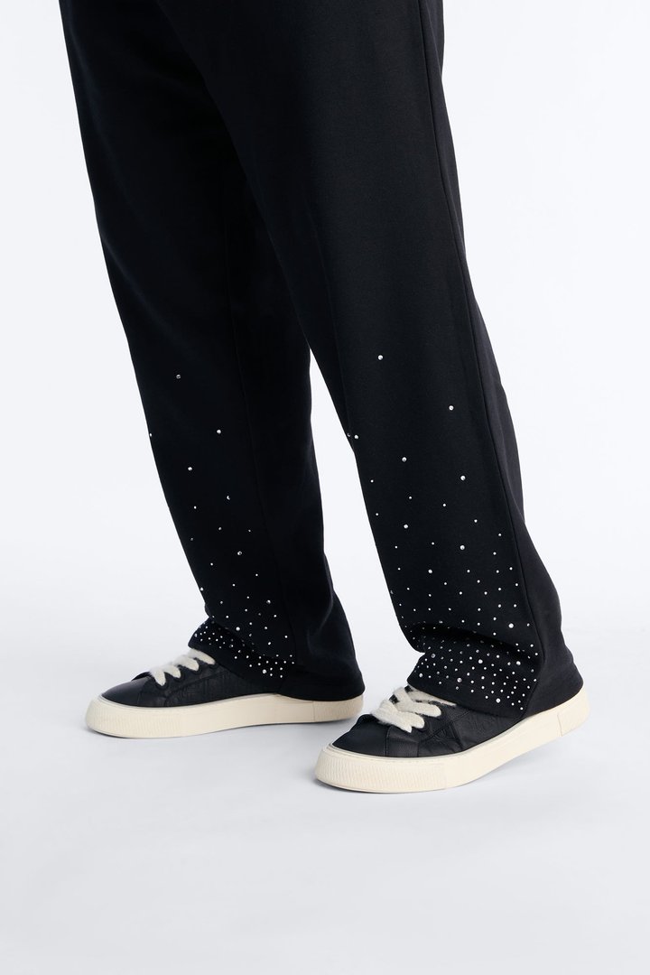 Dime Rhinestone Pearl Sweatpants - Black