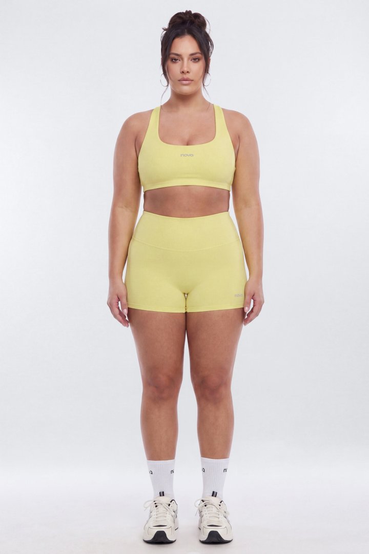 AirSculpt™ 3″ Mid Rise Biker Short - Yellow