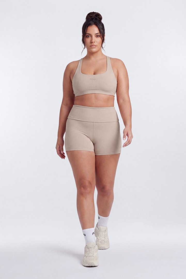 ButterSoft Racer Back Halter Sports Top - Stone