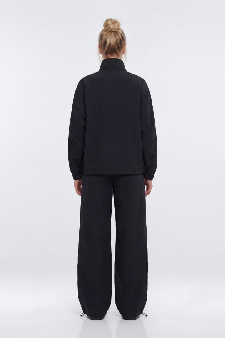 CoreNylon 32″ Wide Leg Track Pant - Black