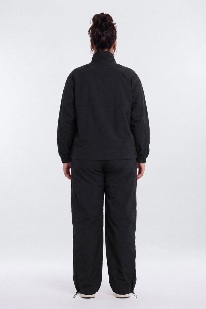 CoreNylon 32″ Wide Leg Track Pant - Black