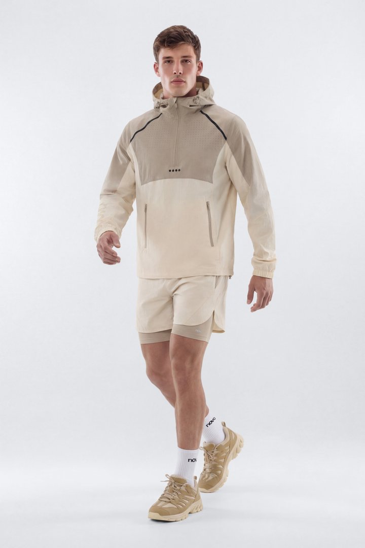ProRipStop Half Zip Ombre Hooded Jacket - Cream/combo