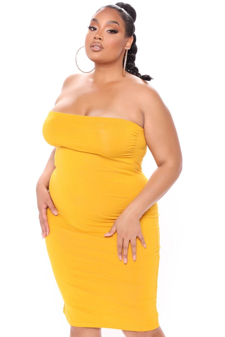 Rhianna Tube Dress - Mustard