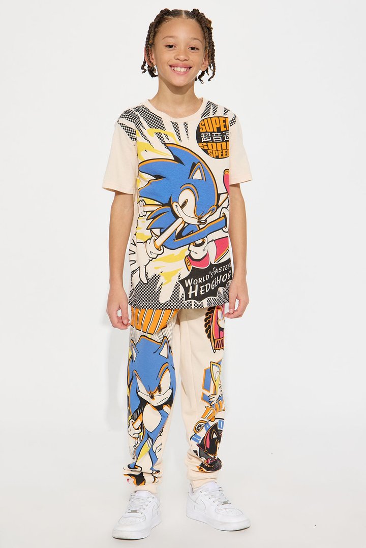 Mini Sonic The Fastest Hedgehog Jogger Set - Cream