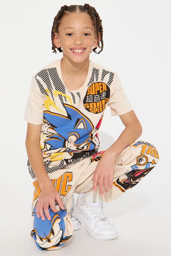 Mini Sonic The Fastest Hedgehog Jogger Set - Cream