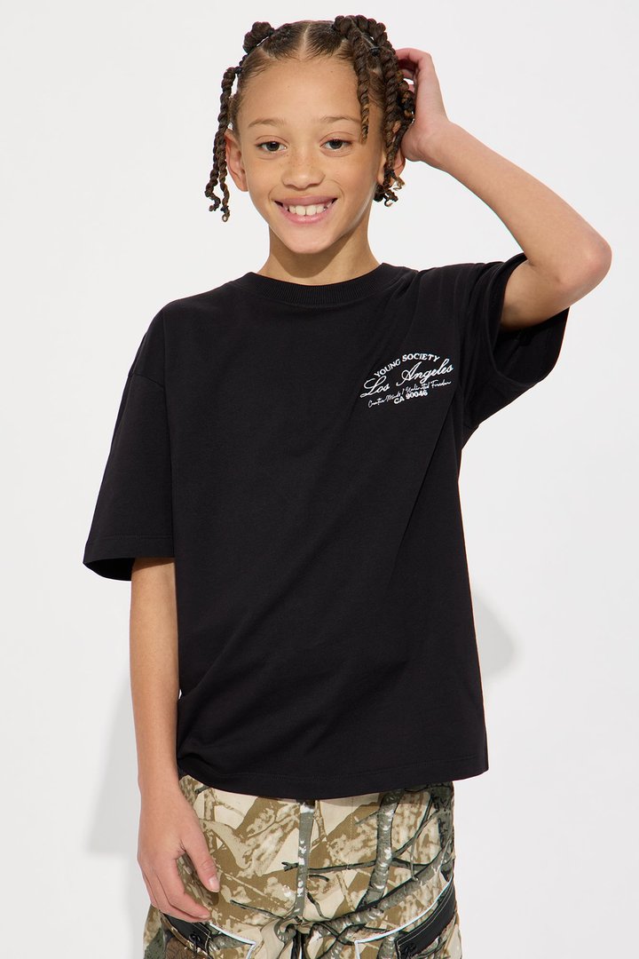 Mini Los Angeles Flowers Tee - Black