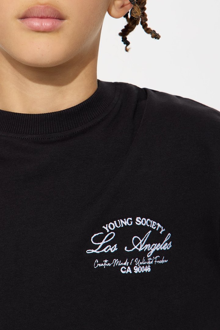Mini Los Angeles Flowers Tee - Black