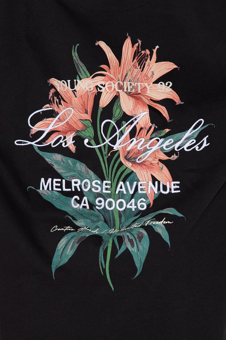 Mini Los Angeles Flowers Tee - Black