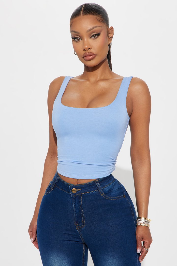 Denise Double Lined Tank - Blue