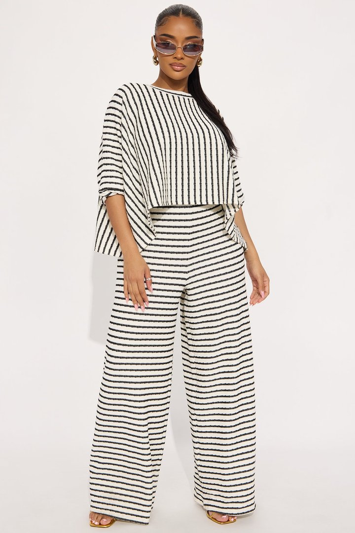 Take Your Time Jumpsuit Set - Black/combo