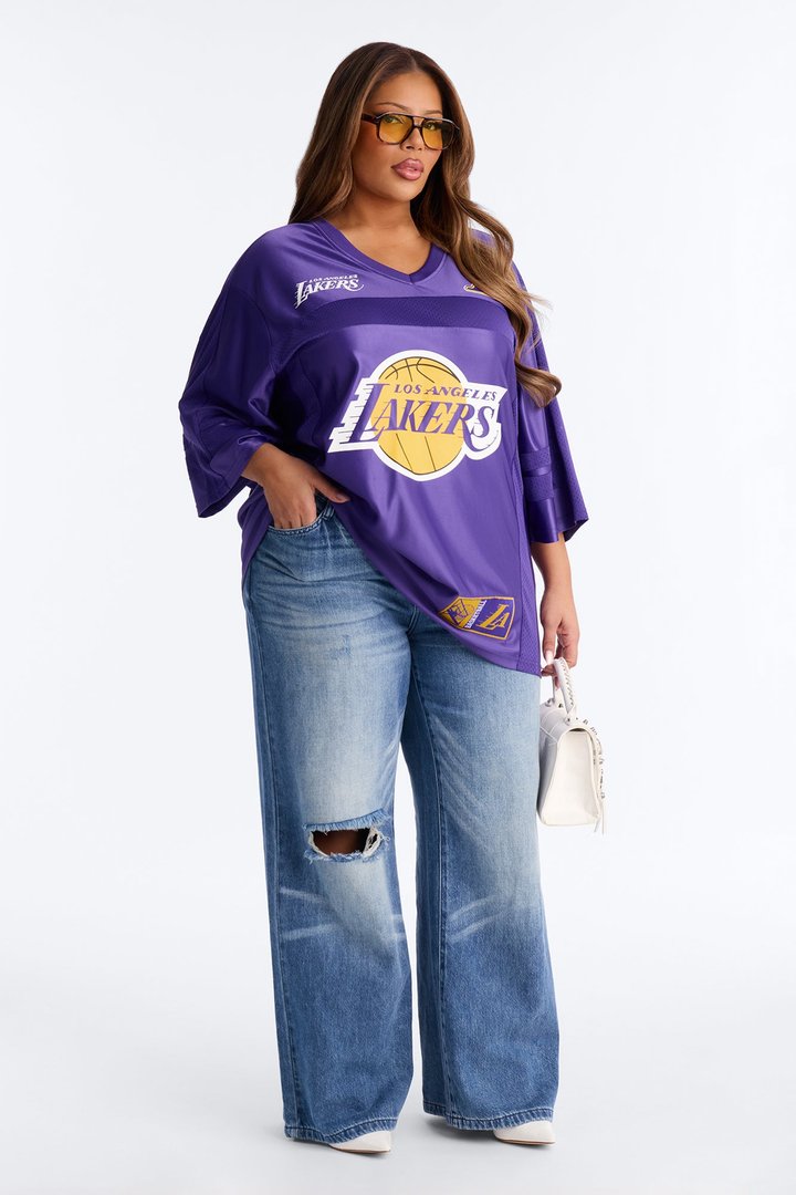 NBA Lakers Oversized Mesh Tee - Purple