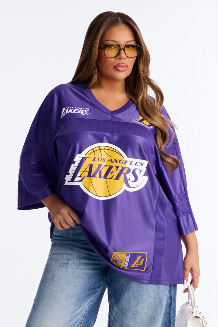 NBA Lakers Oversized Mesh Tee - Purple