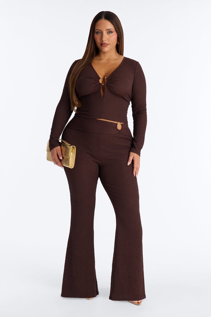 Katherine Petite Pant Set - Brown