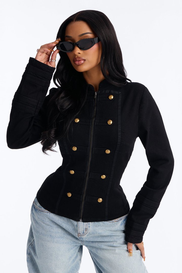 Overthrown Stretch Denim Jacket - Black