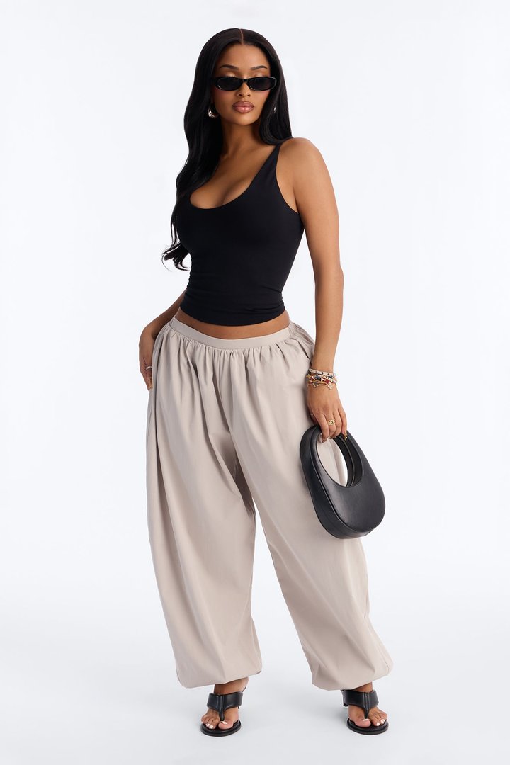 Chill Vibe Balloon Leg Joggers 30″ - Stone