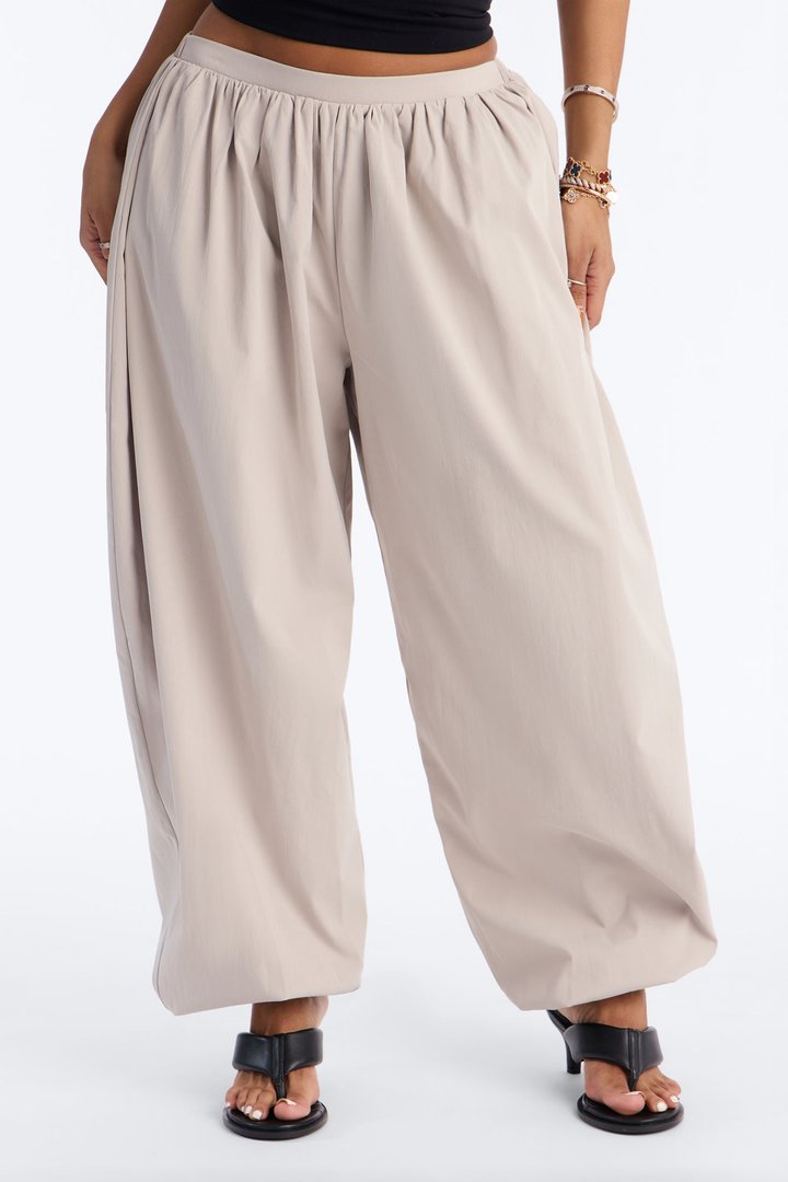 Chill Vibe Balloon Leg Joggers 30″ - Stone