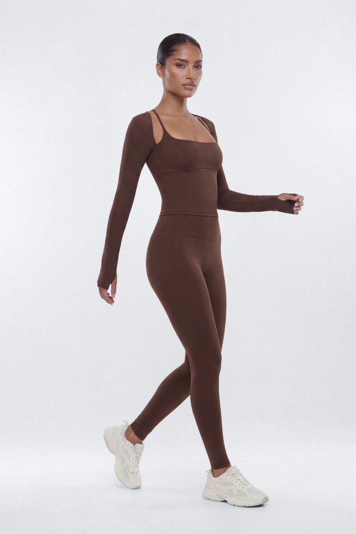 CloudForm™ Long Sleeve Shrug - Brown
