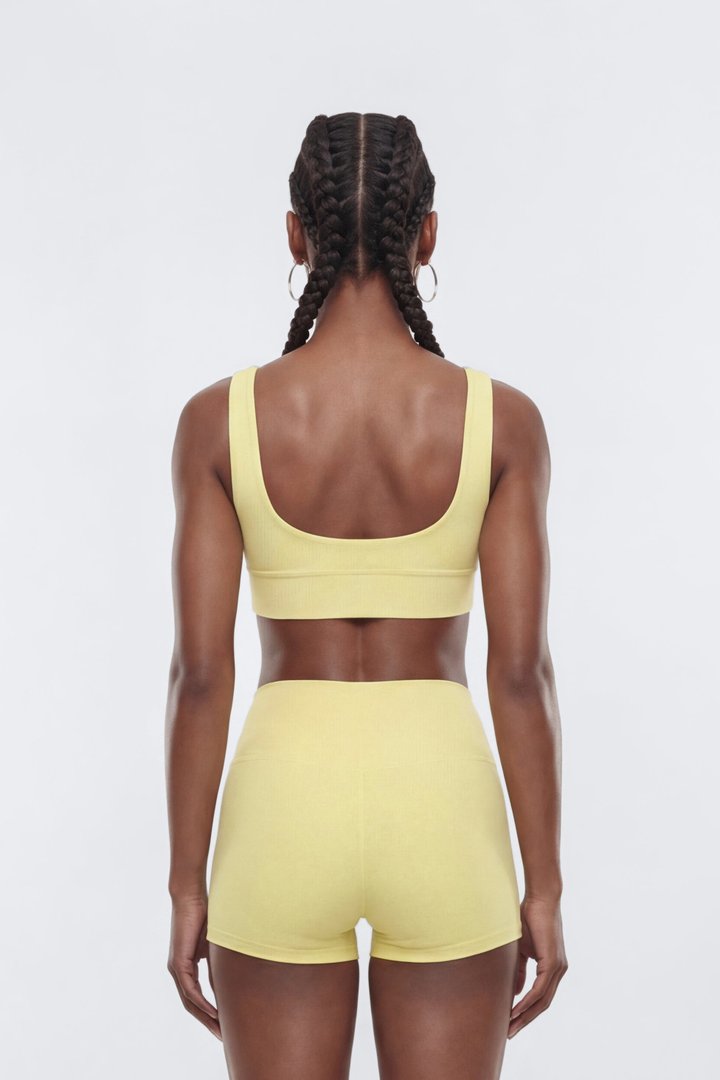 AirSculpt™ V Neck Sports Bra - Yellow