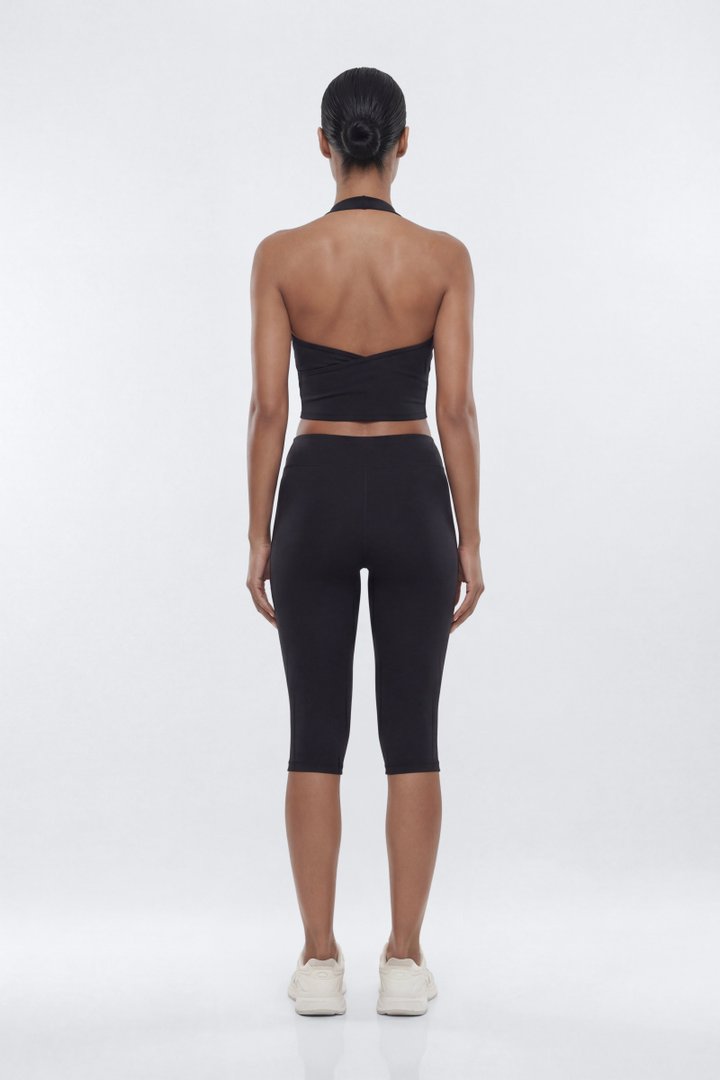 ButterSoft Halter Sports Top - Black