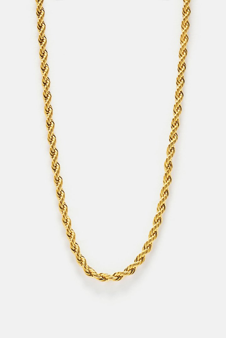 5mm Premium 18″ Rope Chain Necklace - Gold