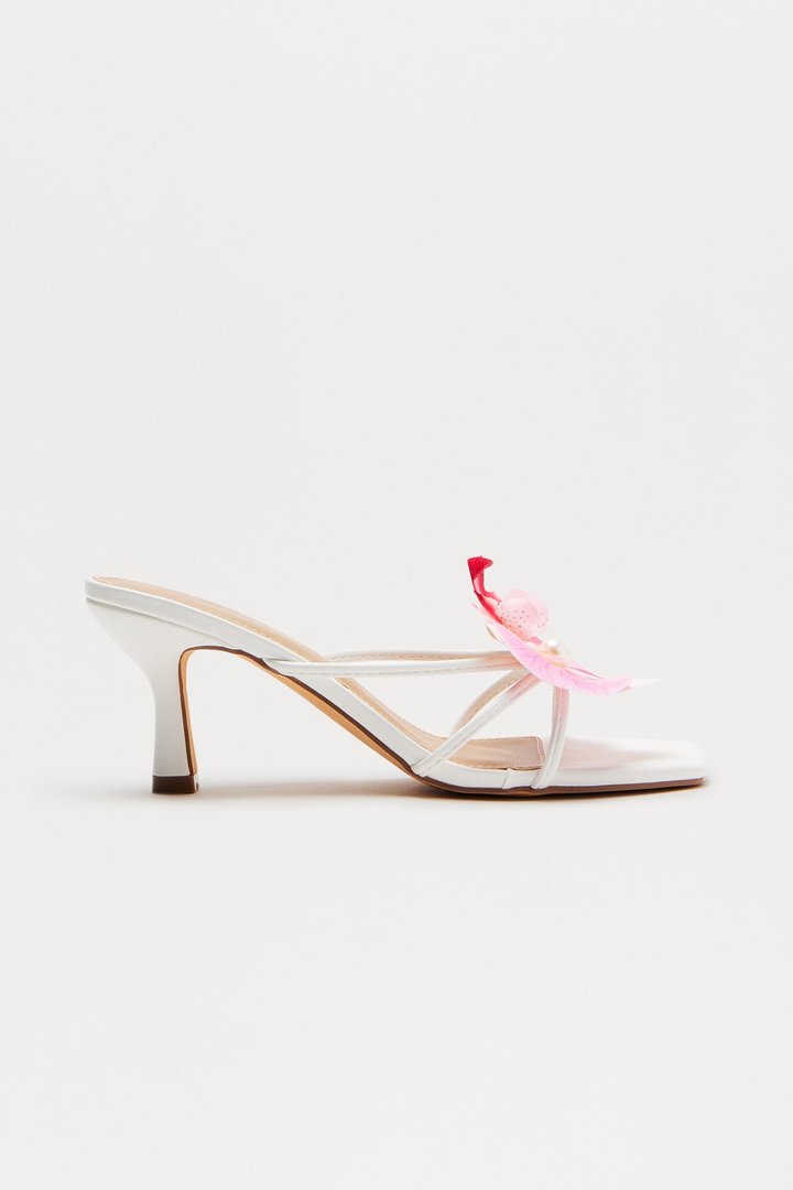 Island Sun Orchid Mules - White