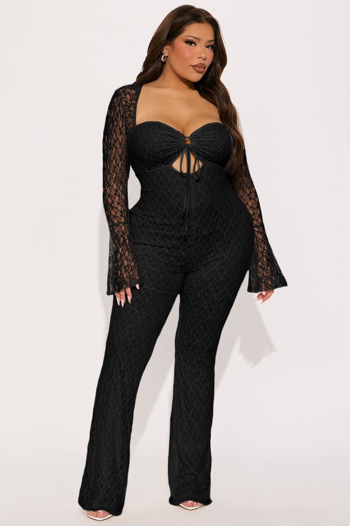 Saffron Lace Jumpsuit - Black