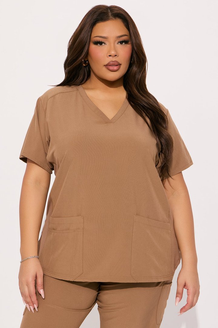 Full Shift 4 Way Stretch Uniform Scrub Set - Chocolate