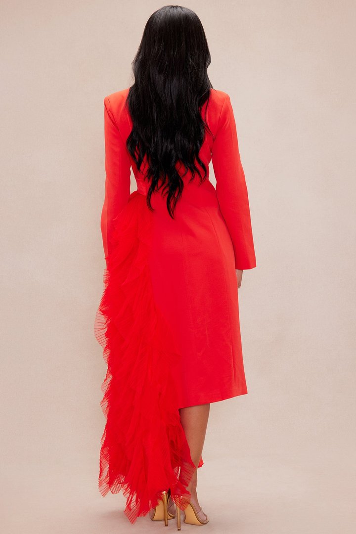 Katie Tulle Blazer - Red