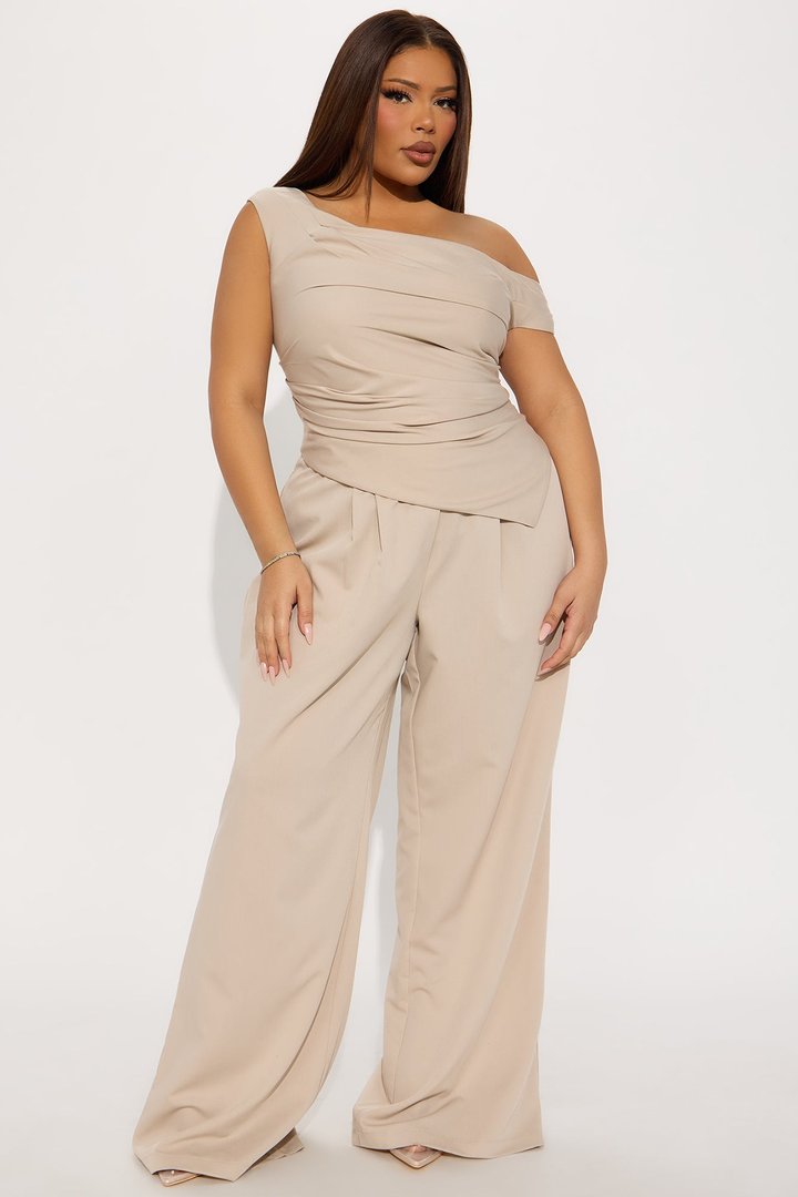 Running Late Jumpsuit - Taupe