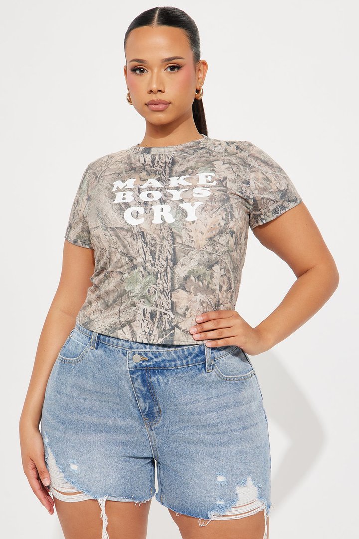 Make Boys Cry Camo Baby Tee - Camouflage