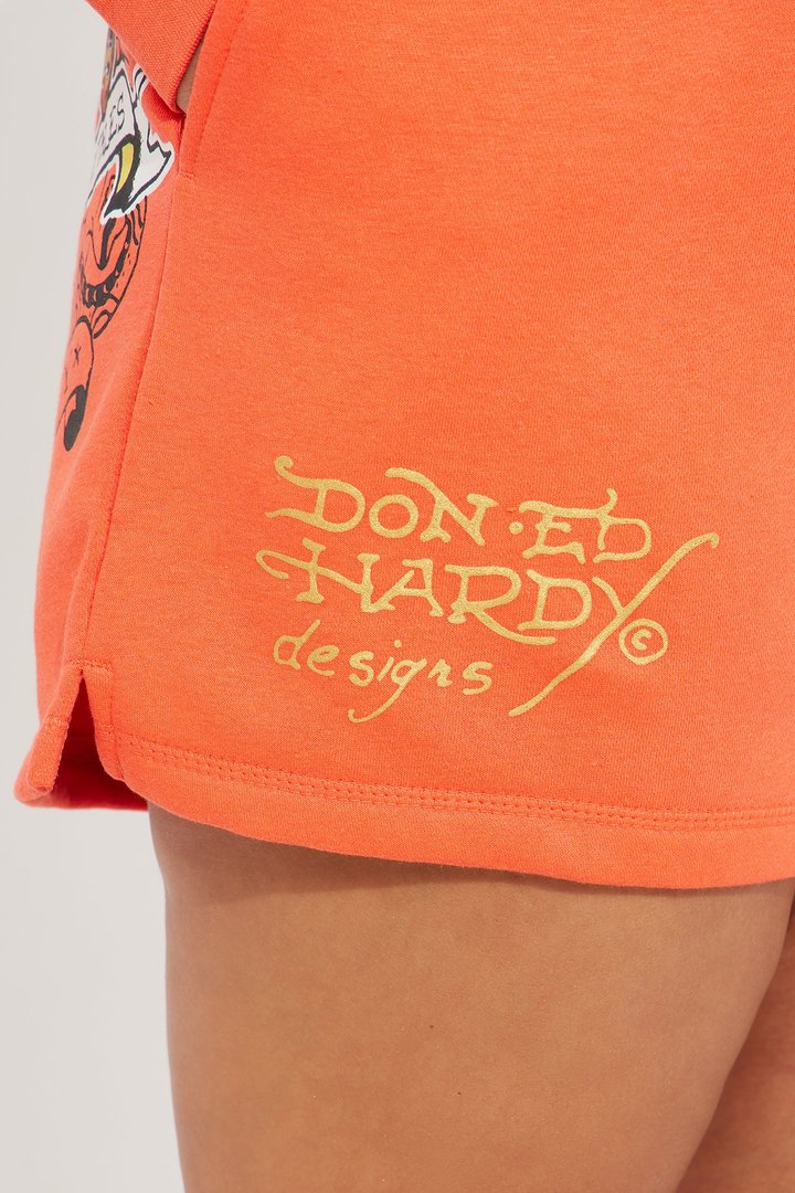 Ed Hardy Heart Tattoo Shorts - Peach