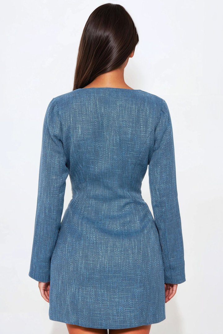 Celine Tweed Mini Dress - Navy