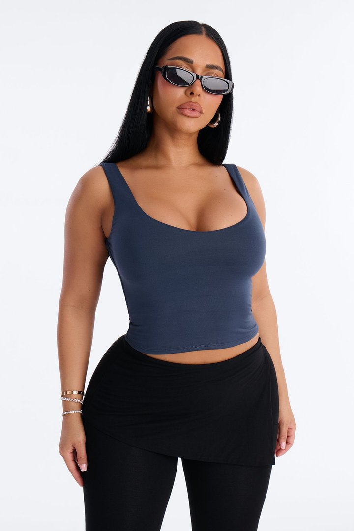 Quinn Double Lined Tank Top - Navy