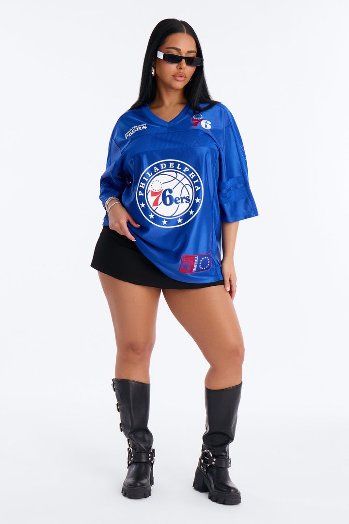 NBA 76'ers Oversized Mesh Tee - Royal