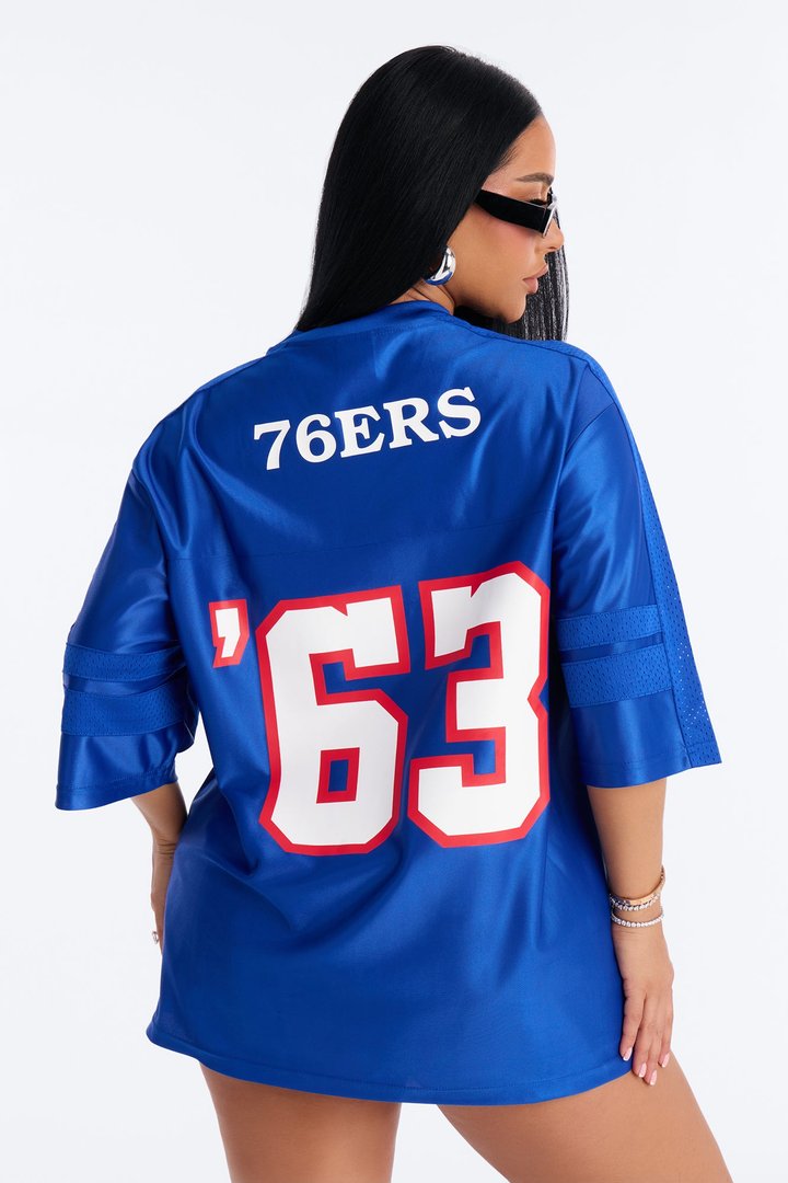 NBA 76'ers Oversized Mesh Tee - Royal