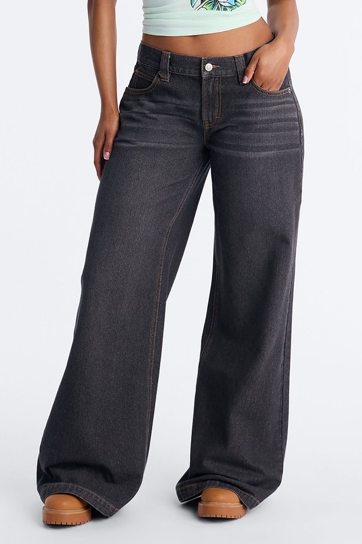After Hours Low Rise Baggy Jeans - Black Wash