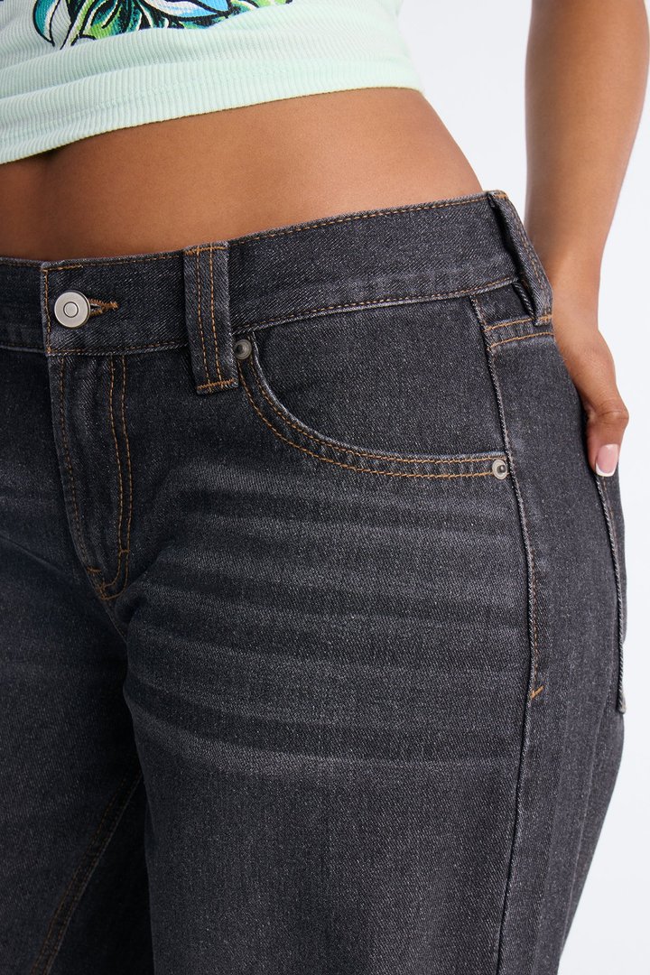 After Hours Low Rise Baggy Jeans - Black Wash