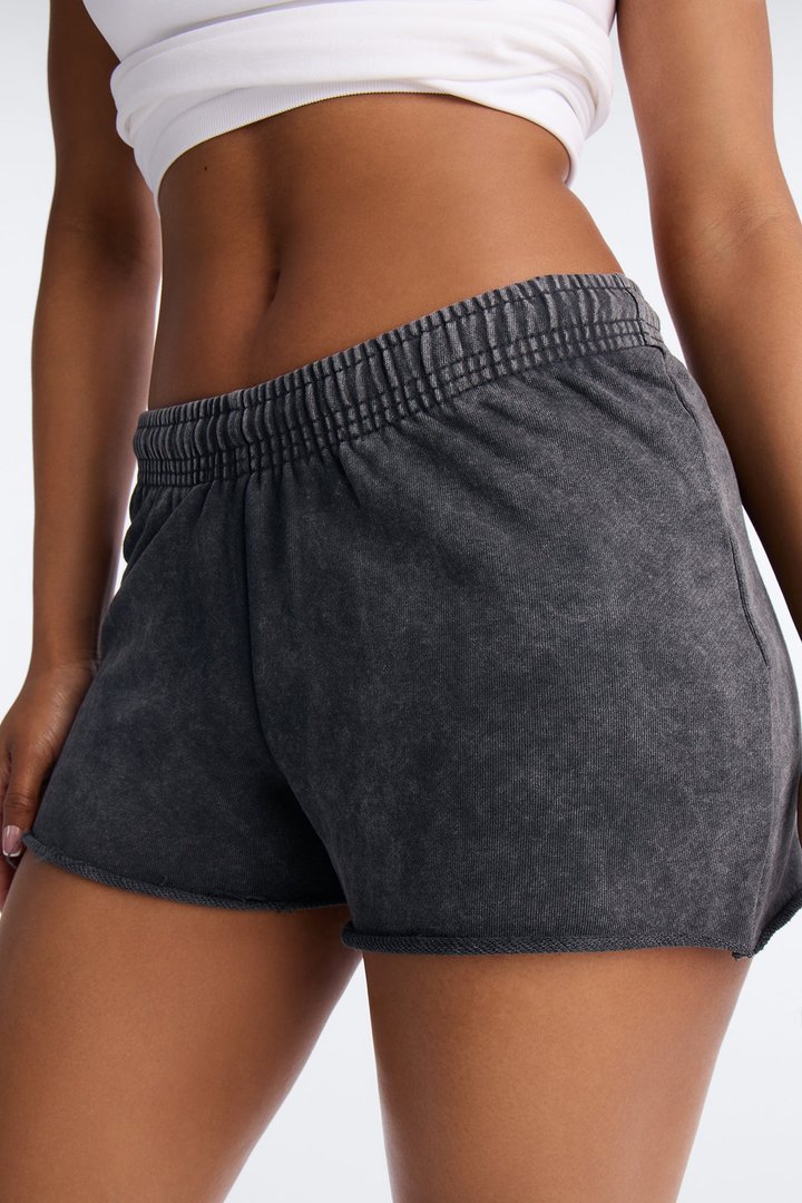 Maya Washed Micro Sweatshorts - Charcoal