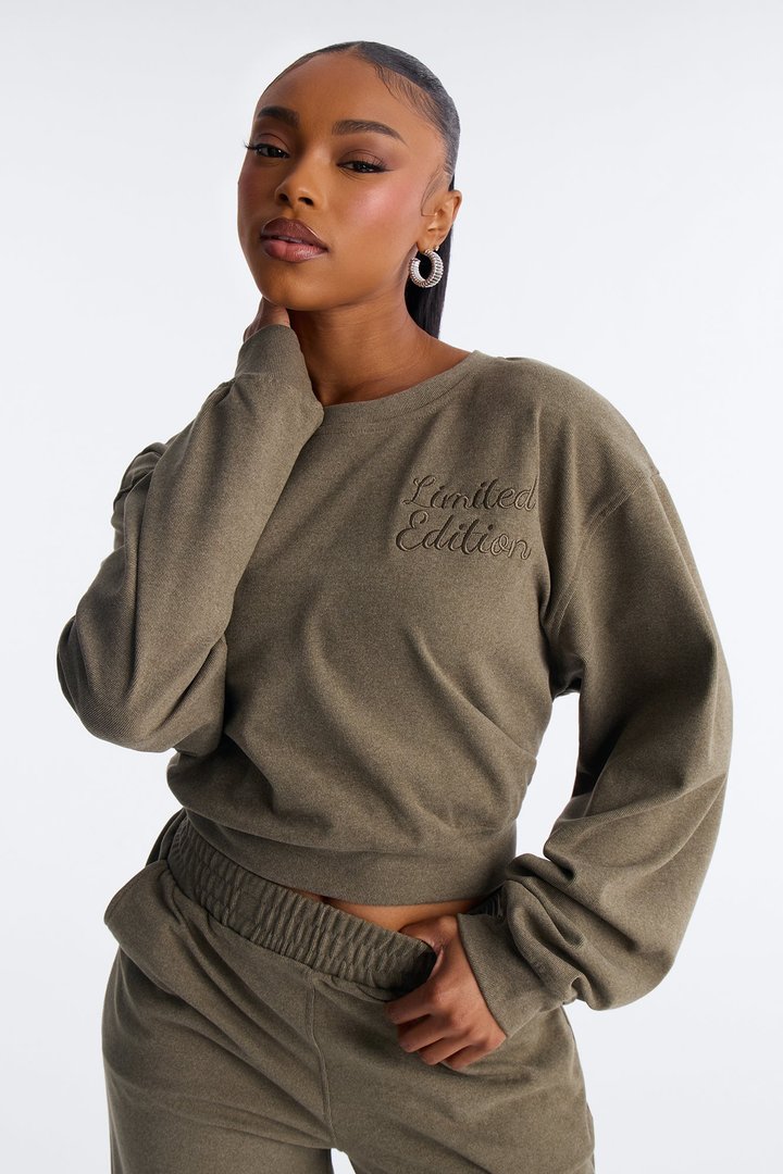 Limited Edition Butter Fleece Lounge Top - Sage
