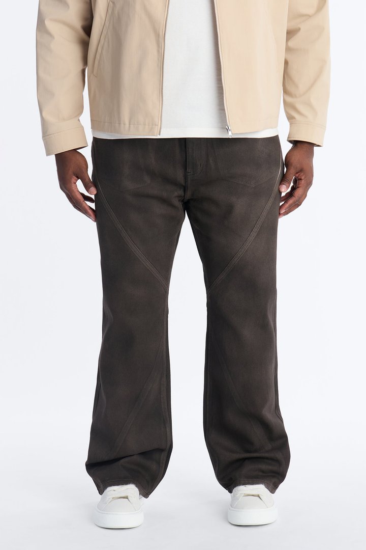 Stacked Slim Flare Phantom Waxed Jean - Olive