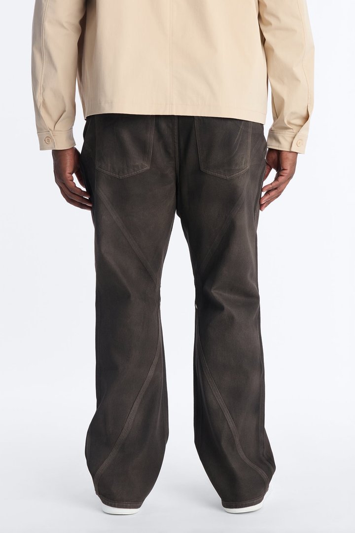 Stacked Slim Flare Phantom Waxed Jean - Olive