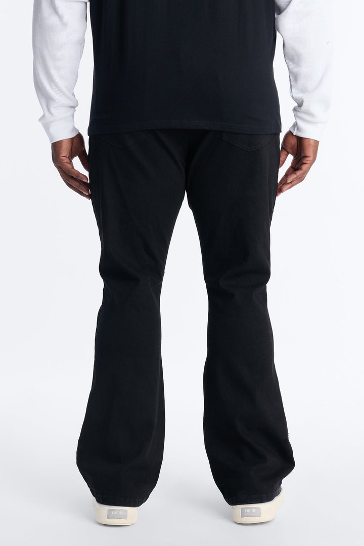 Stacked Skinny Flare Everyday Motion Distressed Jean - Black