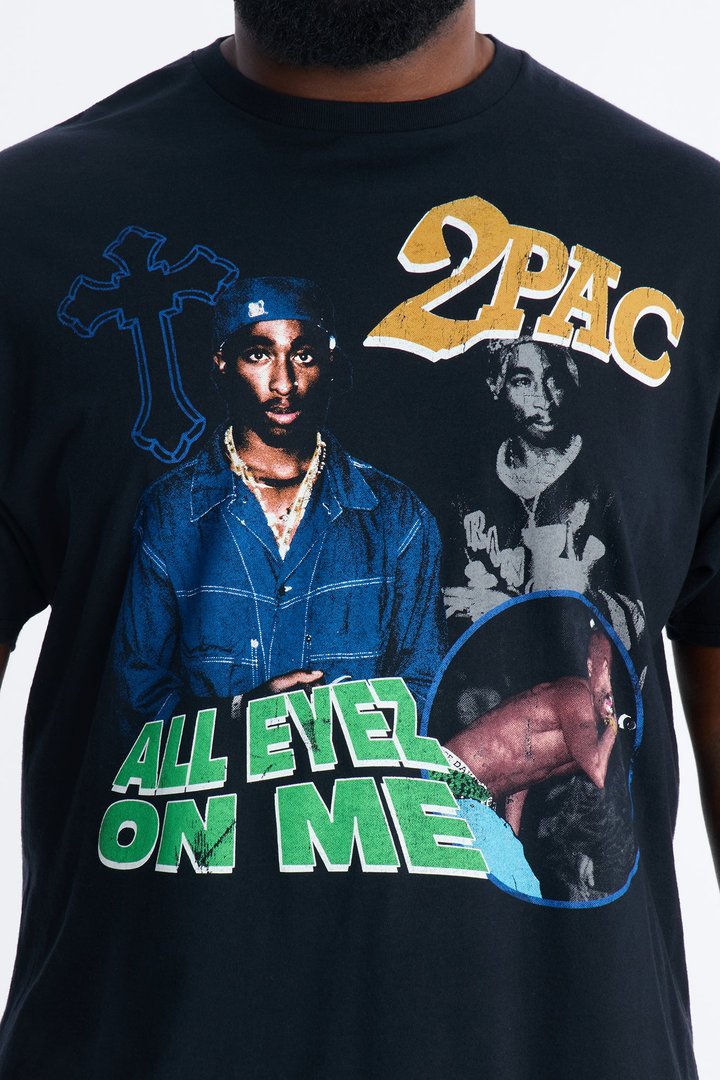 All Eyez On Me 2Pac Graphic Short Sleeve Tee - Black