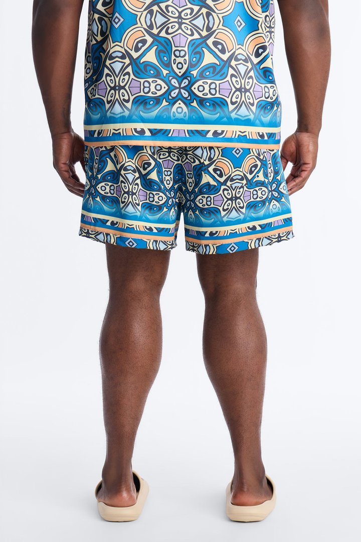 Mosaic Resort Printed Swim Trunk 4″ - Multi Color