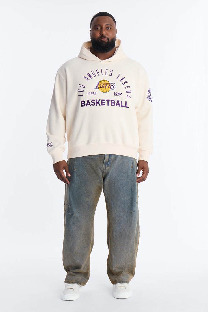 Lakers Embroidered Oversized Hoodie - Cream