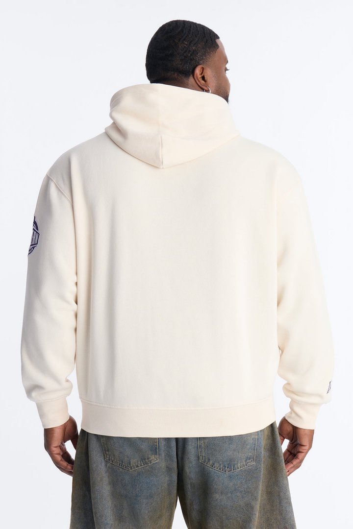 Lakers Embroidered Oversized Hoodie - Cream