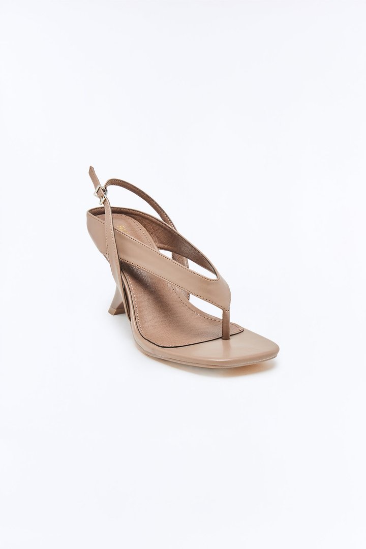 Clarence Novelty Slingback Wedges - Mocha
