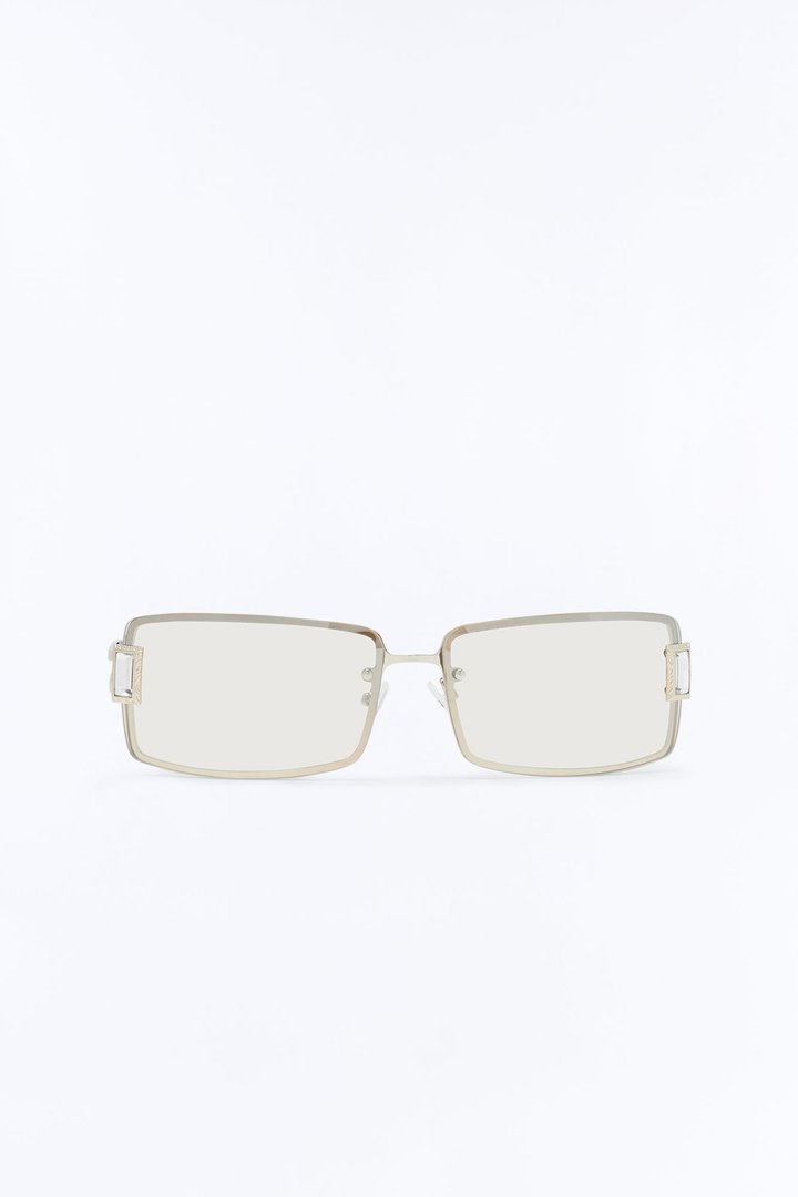 Gridlock Steel Square Sunglasses - Silver