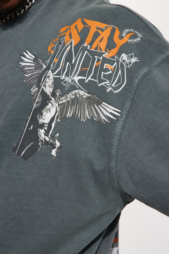 Stay United Oversized Short Sleeve Tee - Grey